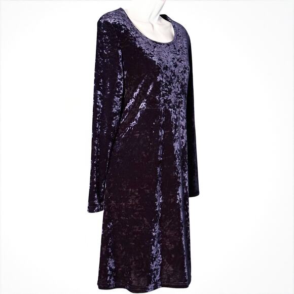 Vintage Byer Studio Blue Velvet Dress Sz 8 Whimsigoth Shimmering A-Line Elegant - Picture 2 of 9